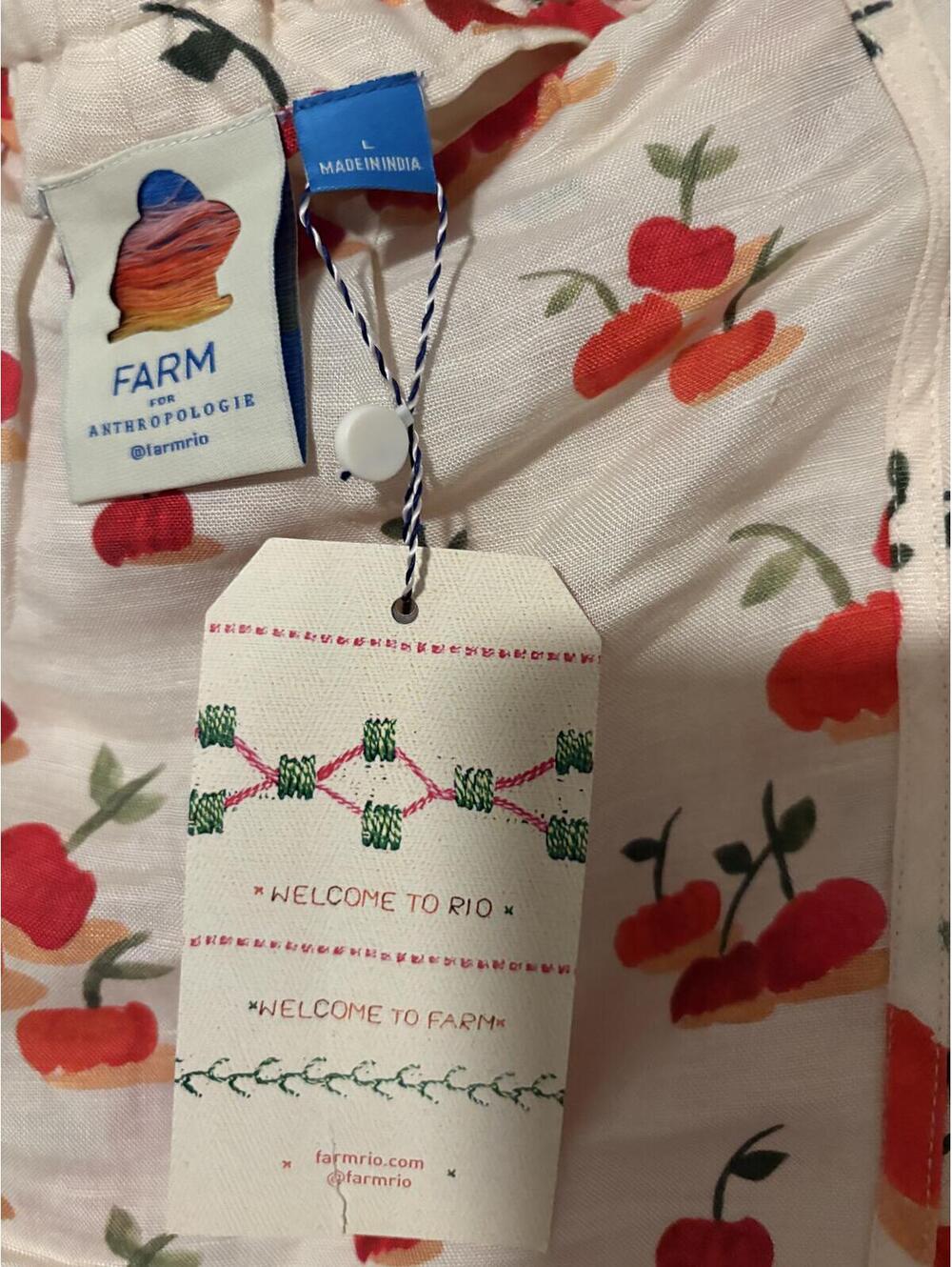 Farm Rio x Anthropologie Cherry Print Linen Blend Skort Cottagecore Coquette - Picture 5 of 7